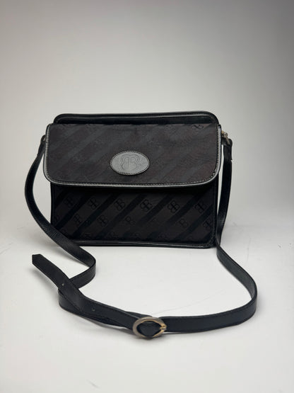 Vintage Balenciaga Monogram Crossbody Bag black