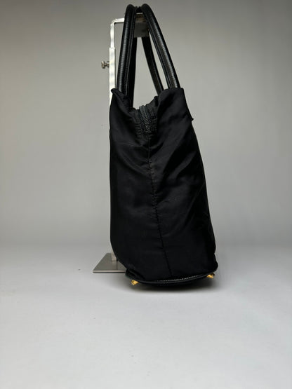 Vintage Fendi Structured Nylon Top-Handle Bag Late 1990s Black