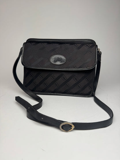 Vintage Balenciaga Monogram Crossbody Bag black