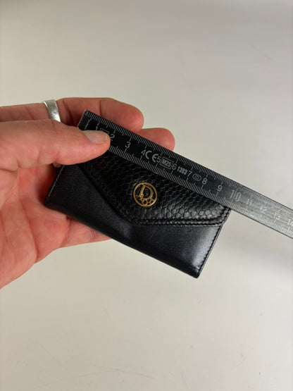 Vintage Dior Leather Card Holder Black Gold
