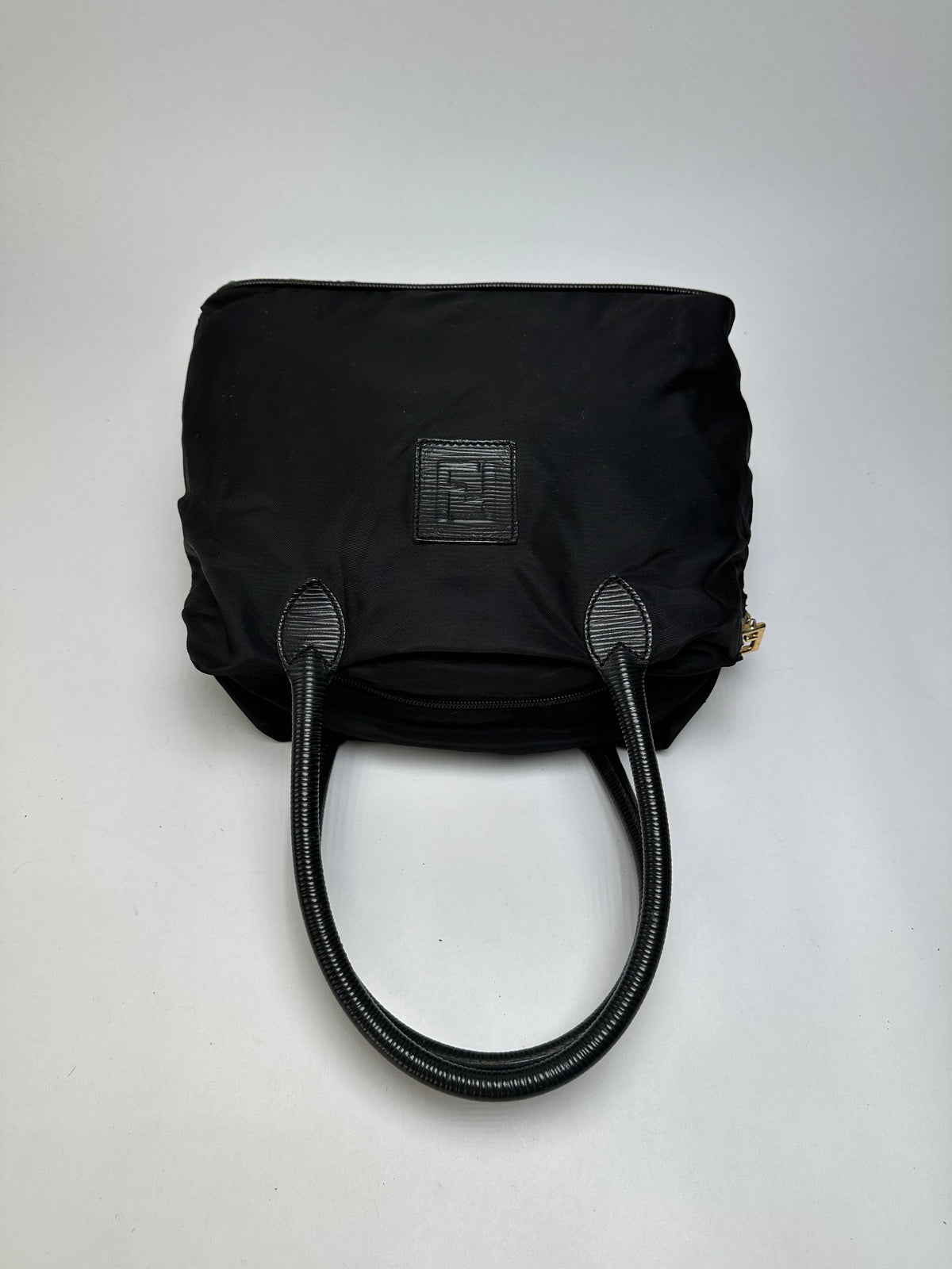 Vintage Fendi Structured Nylon Top-Handle Bag Late 1990s Black