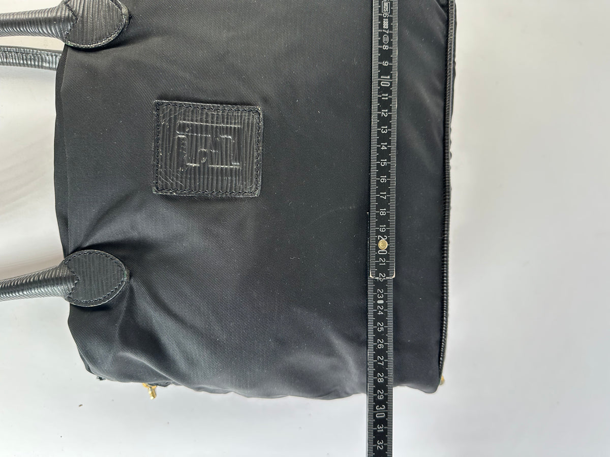Vintage Fendi Structured Nylon Top-Handle Bag Late 1990s Black