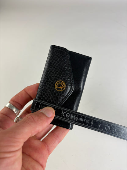 Vintage Dior Leather Card Holder Black Gold