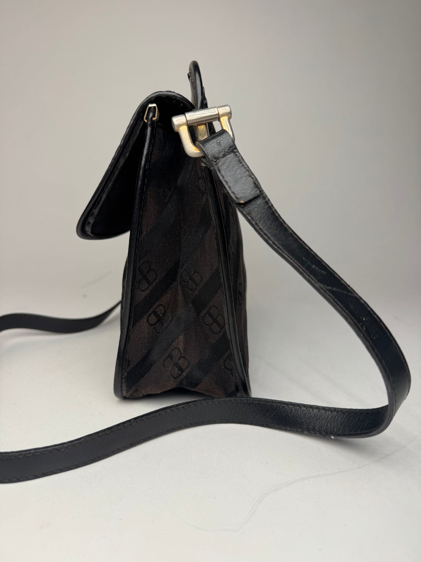 Vintage Balenciaga Monogram Crossbody Bag black