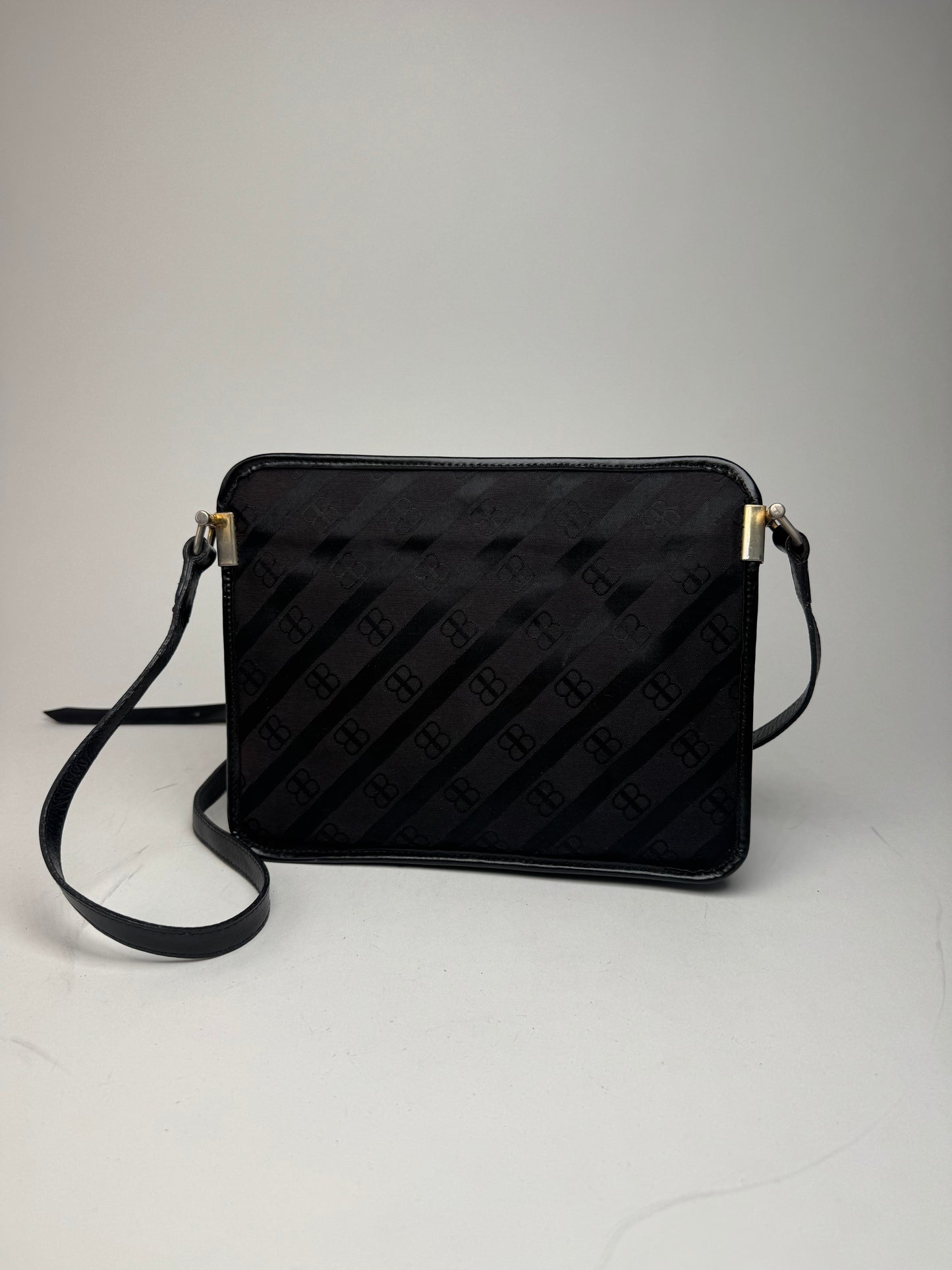 Vintage Balenciaga Monogram Crossbody Bag black