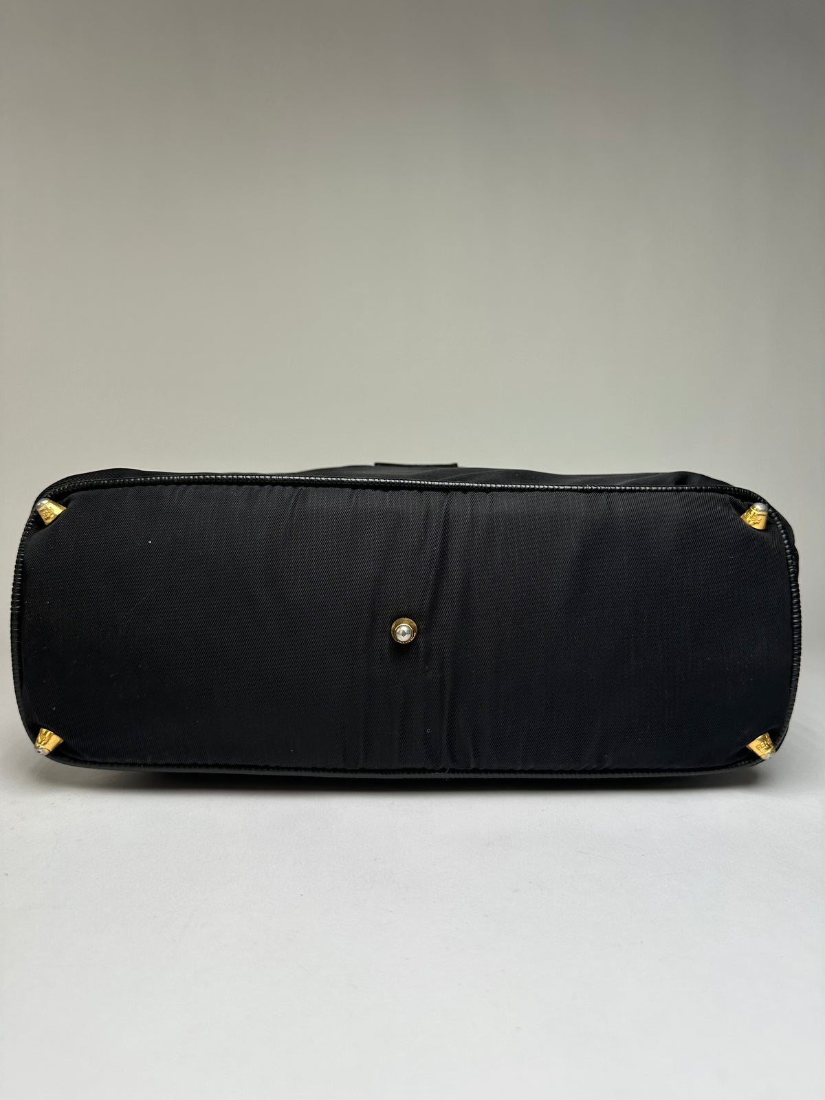 Vintage Fendi Structured Nylon Top-Handle Bag Late 1990s Black