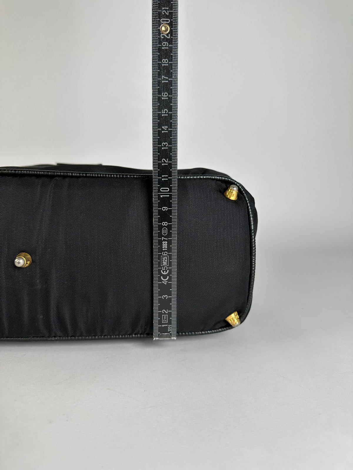 Vintage Fendi Structured Nylon Top-Handle Bag Late 1990s Black