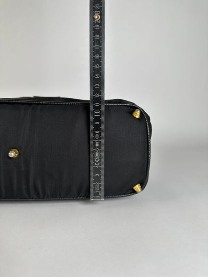 Vintage Fendi Structured Nylon Top-Handle Bag Late 1990s Black