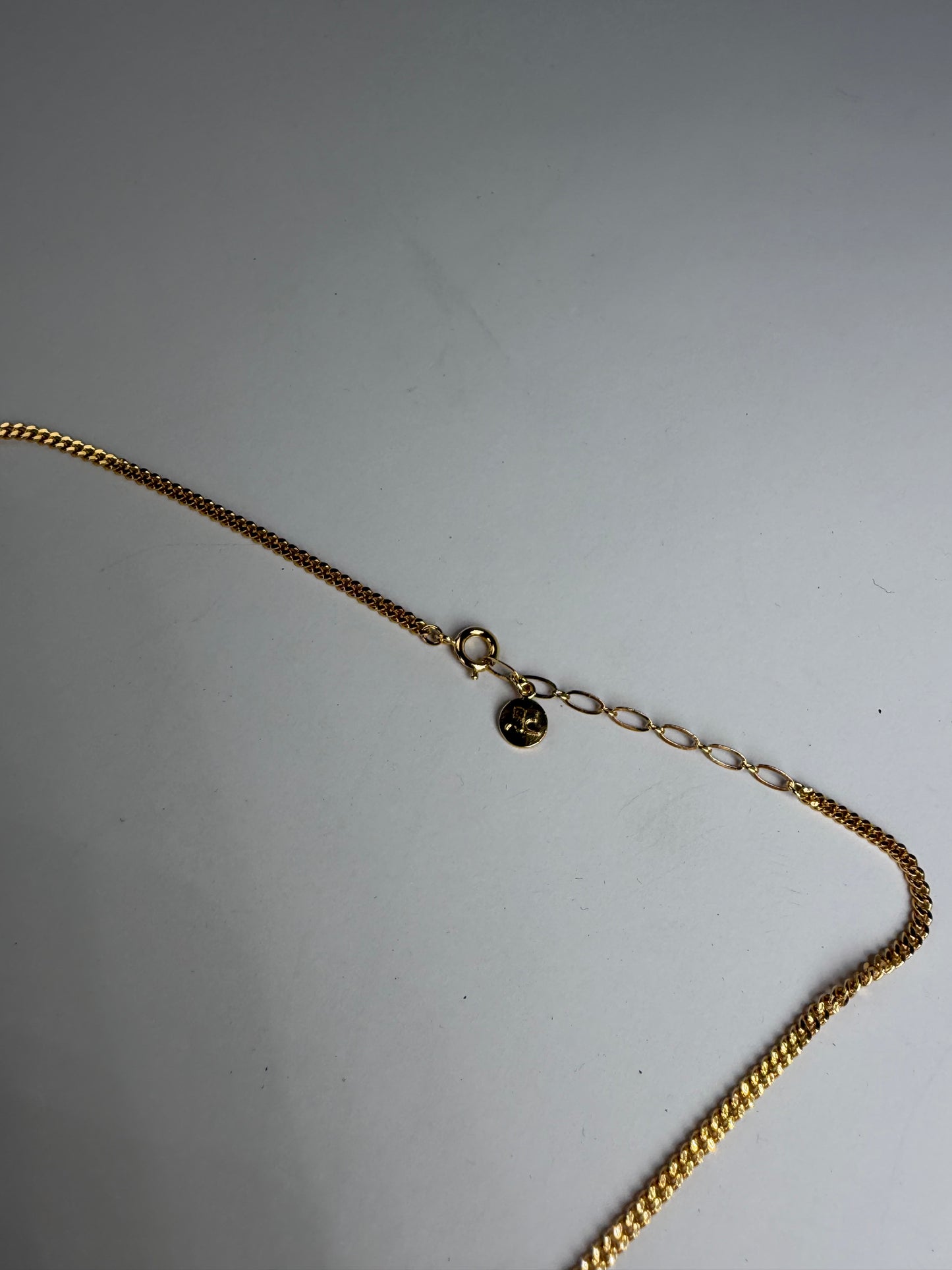 Vintage Courreges Logo Pendant Necklace Gold-Tone Metal