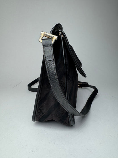 Vintage Balenciaga Monogram Crossbody Bag black