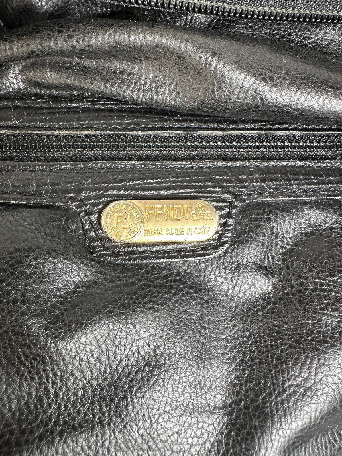 Vintage Fendi Structured Nylon Top-Handle Bag Late 1990s Black