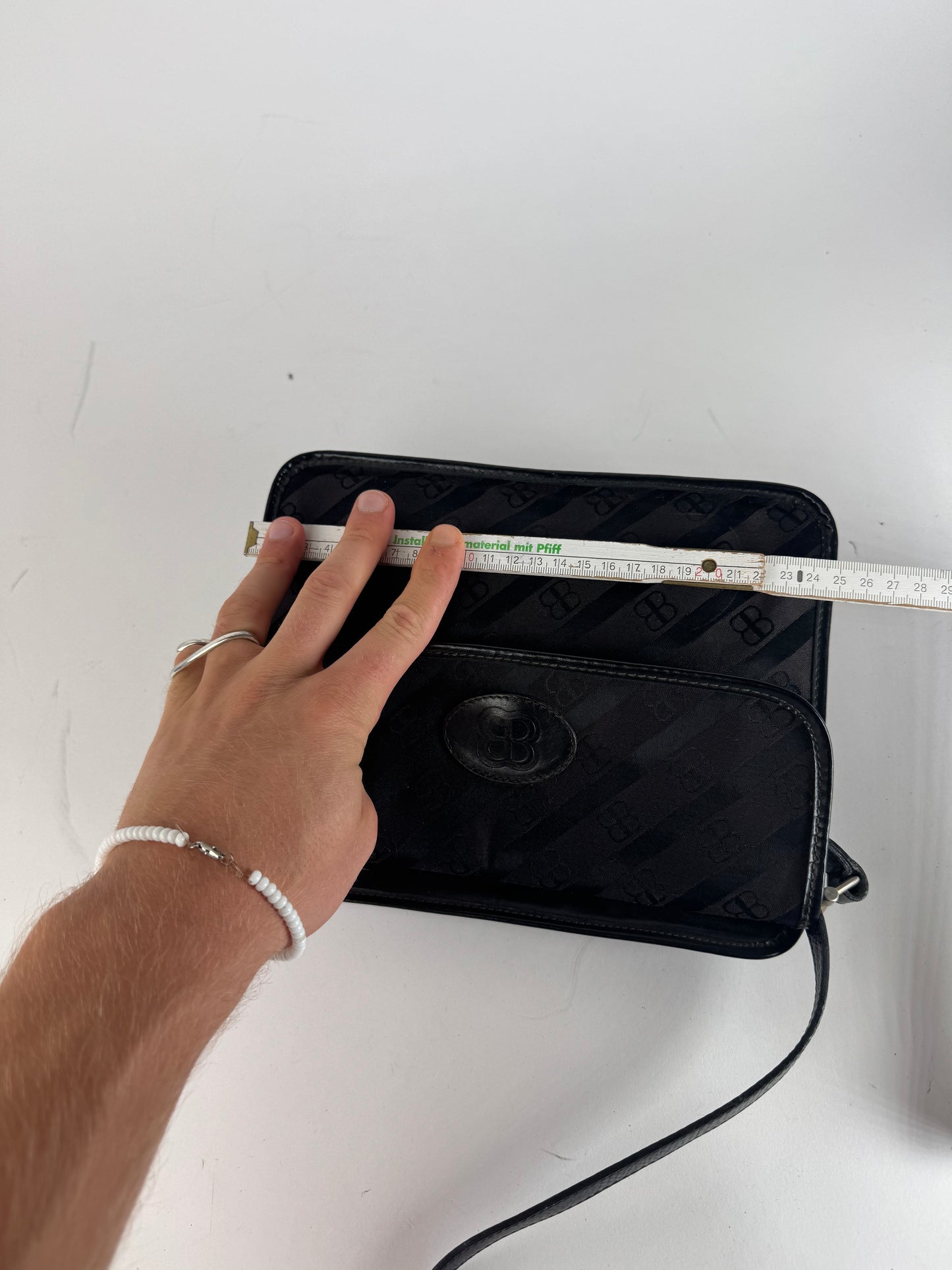 Vintage Balenciaga Monogram Crossbody Bag black