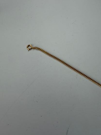 Vintage Courreges Logo Pendant Necklace Gold-Tone Metal