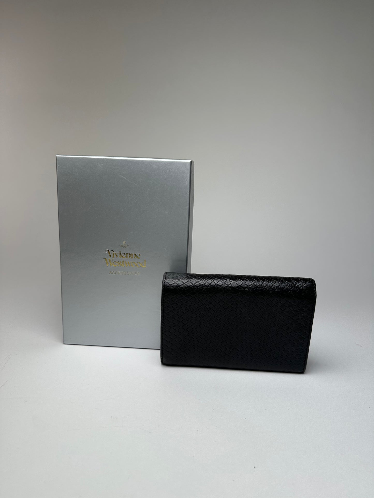 Vintage Vivienne Westwood Snake Emblossed Leather Wallet Black