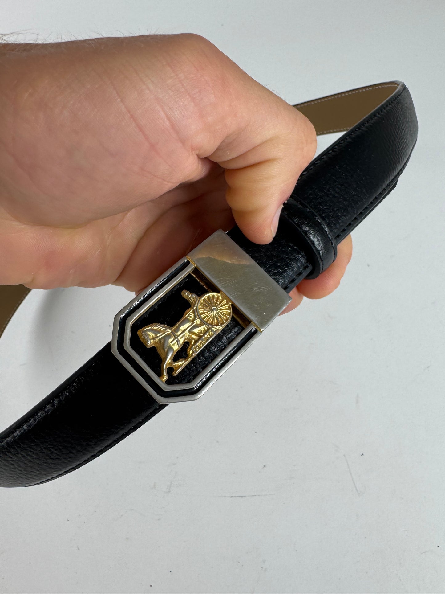 Vintage Celine Leather belt black