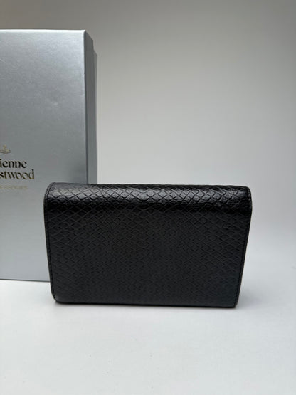 Vintage Vivienne Westwood Snake Emblossed Leather Wallet Black