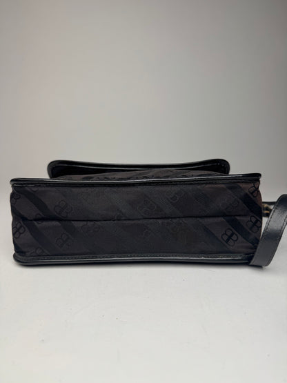Vintage Balenciaga Monogram Crossbody Bag black