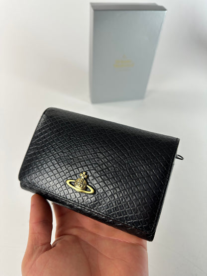Vintage Vivienne Westwood Snake Emblossed Leather Wallet Black