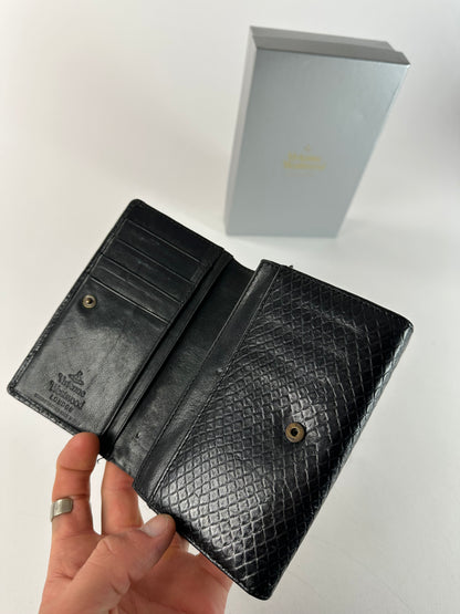 Vintage Vivienne Westwood Snake Emblossed Leather Wallet Black