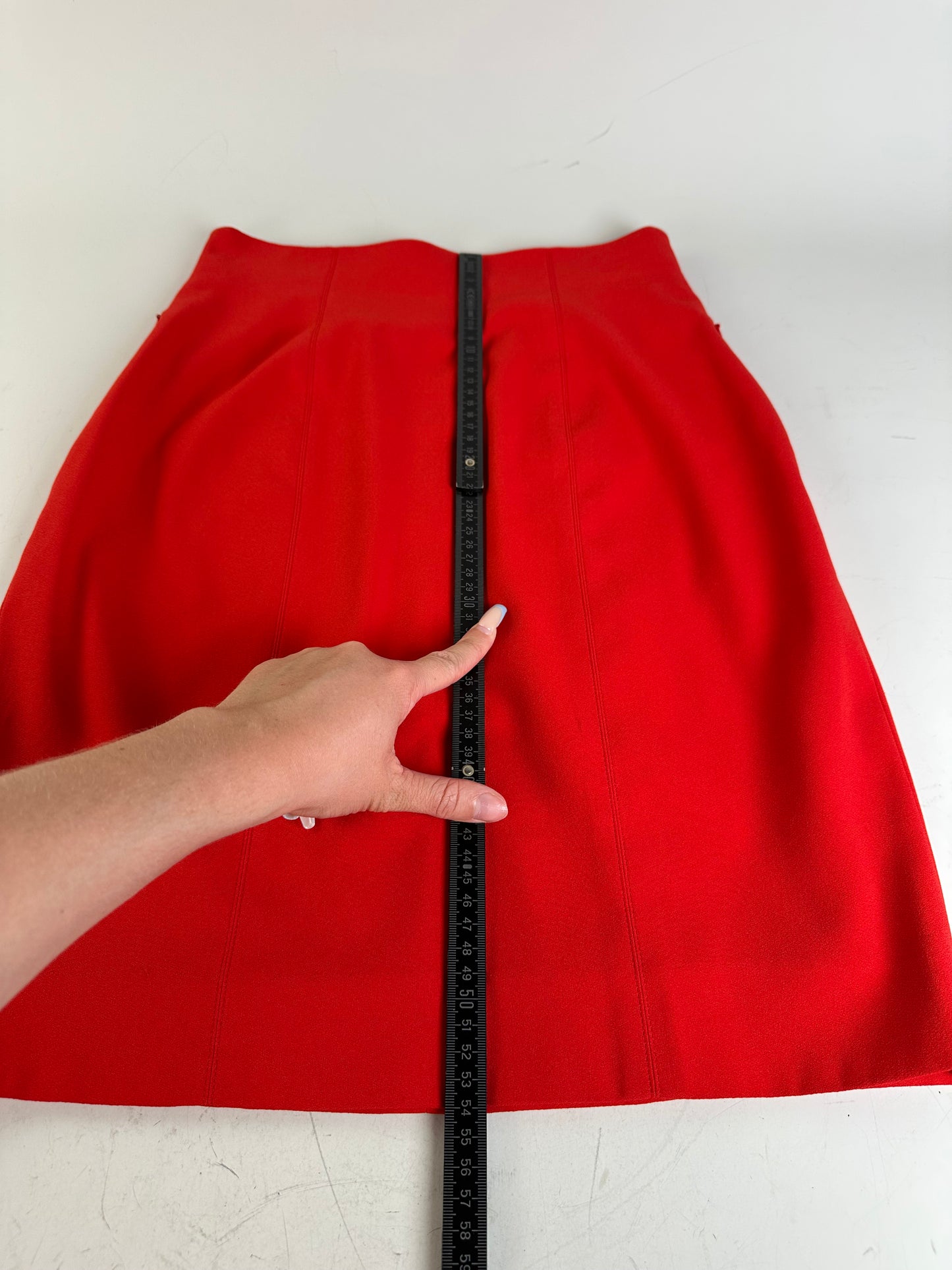 Vintage Dior Red Pleated Skirt Polyester L