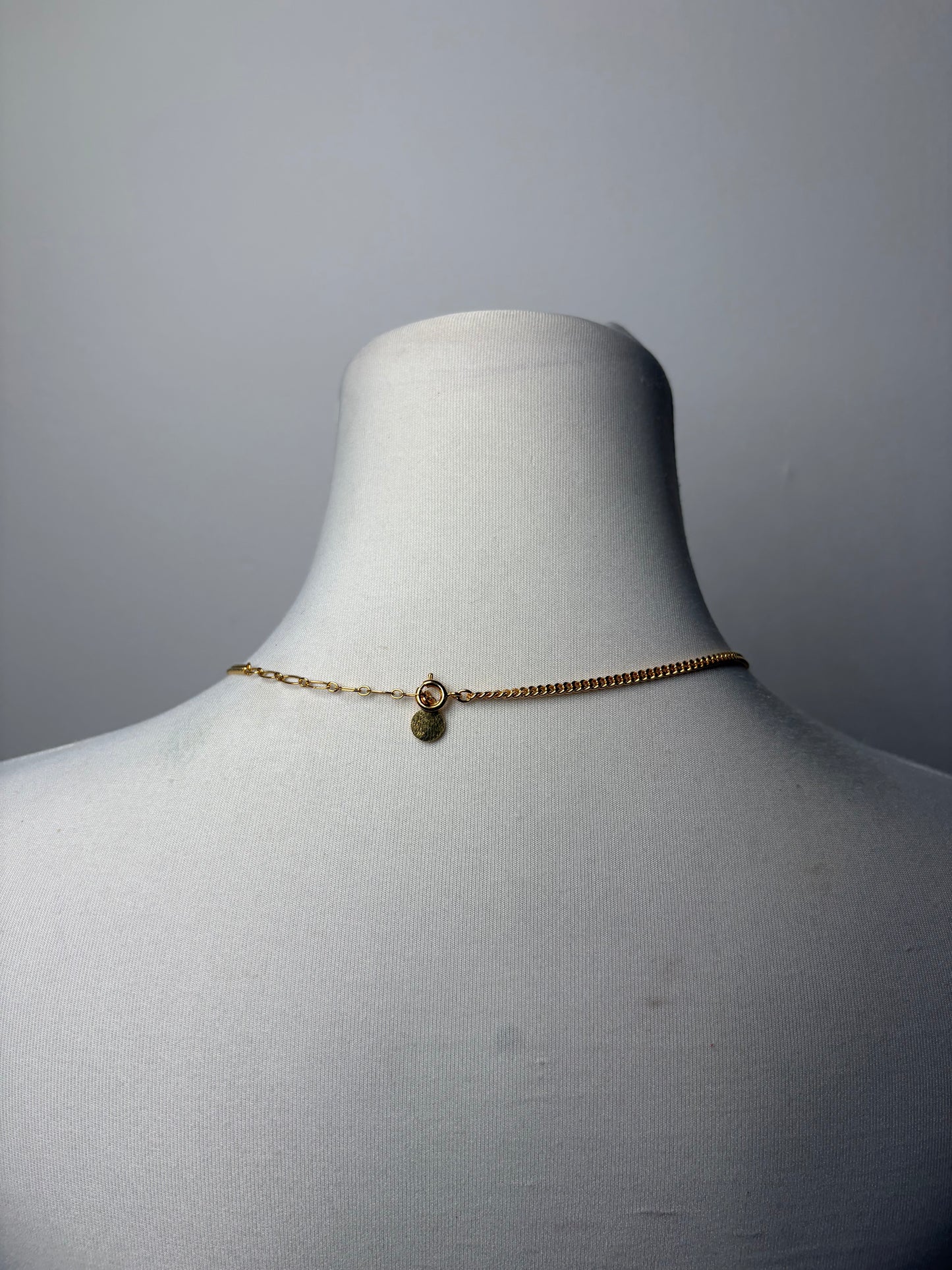 Vintage Courreges Logo Pendant Necklace Gold-Tone Metal