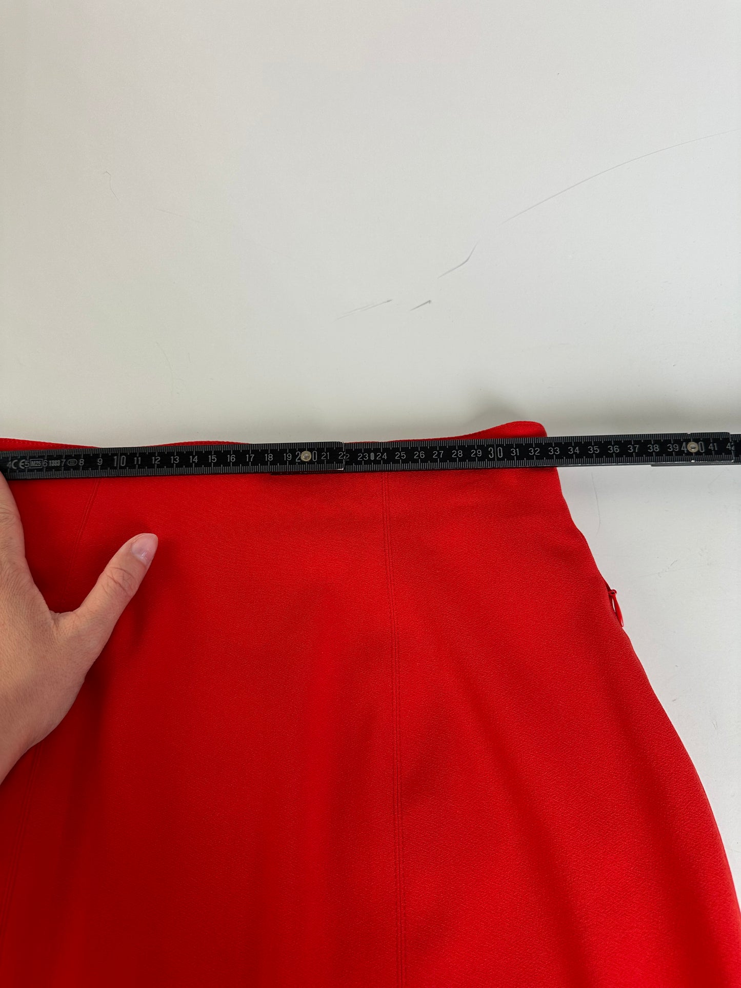 Vintage Dior Red Pleated Skirt Polyester L