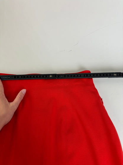 Vintage Dior Red Pleated Skirt Polyester L