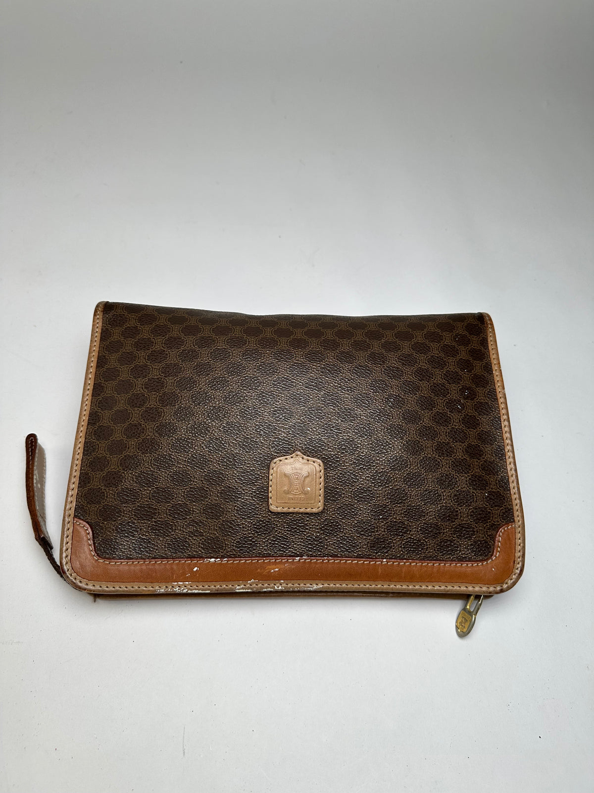 Vintage Celine Macadam Canvas Bifold Wallet Late 1980s Brown