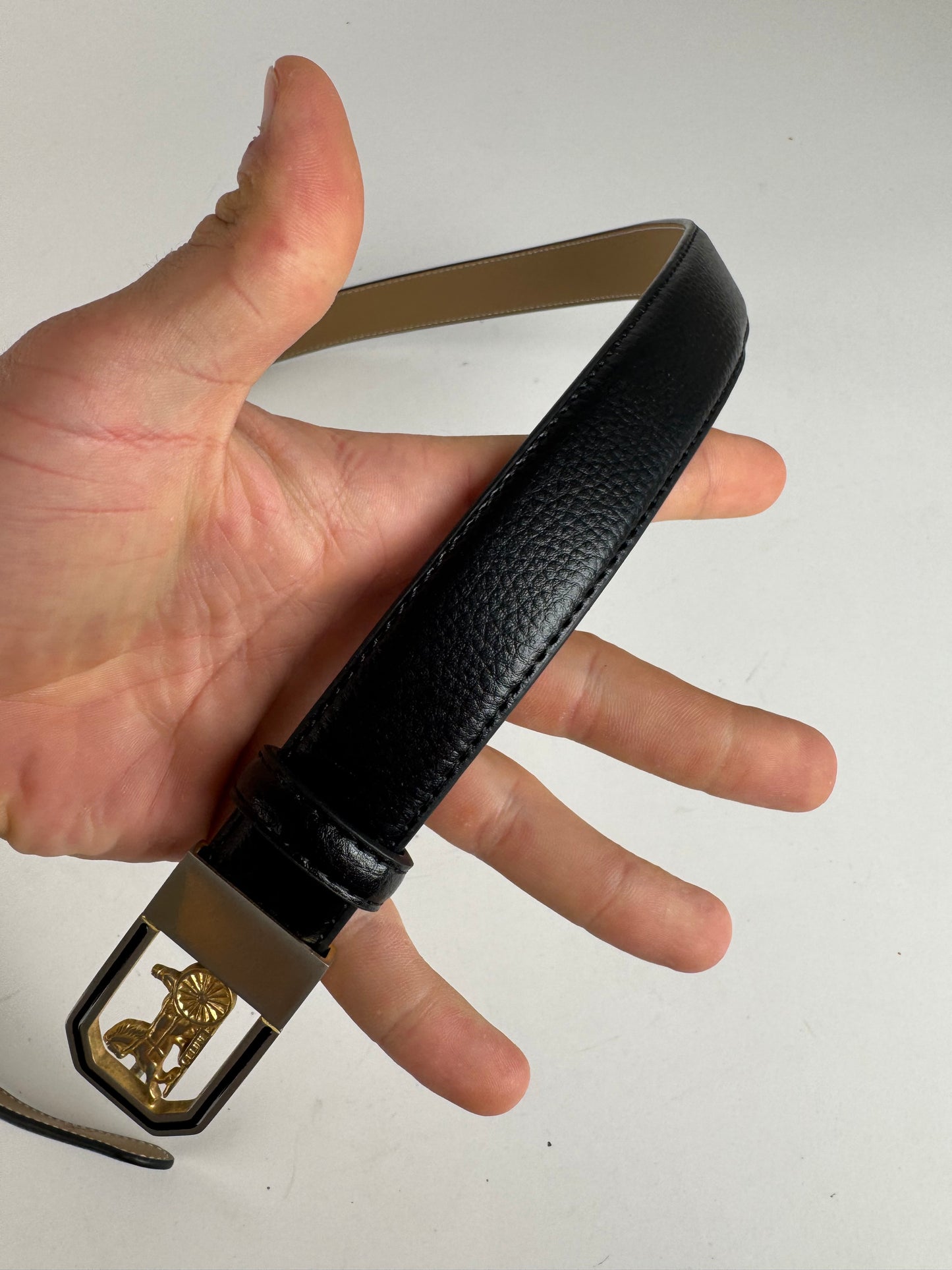 Vintage Celine Leather belt black