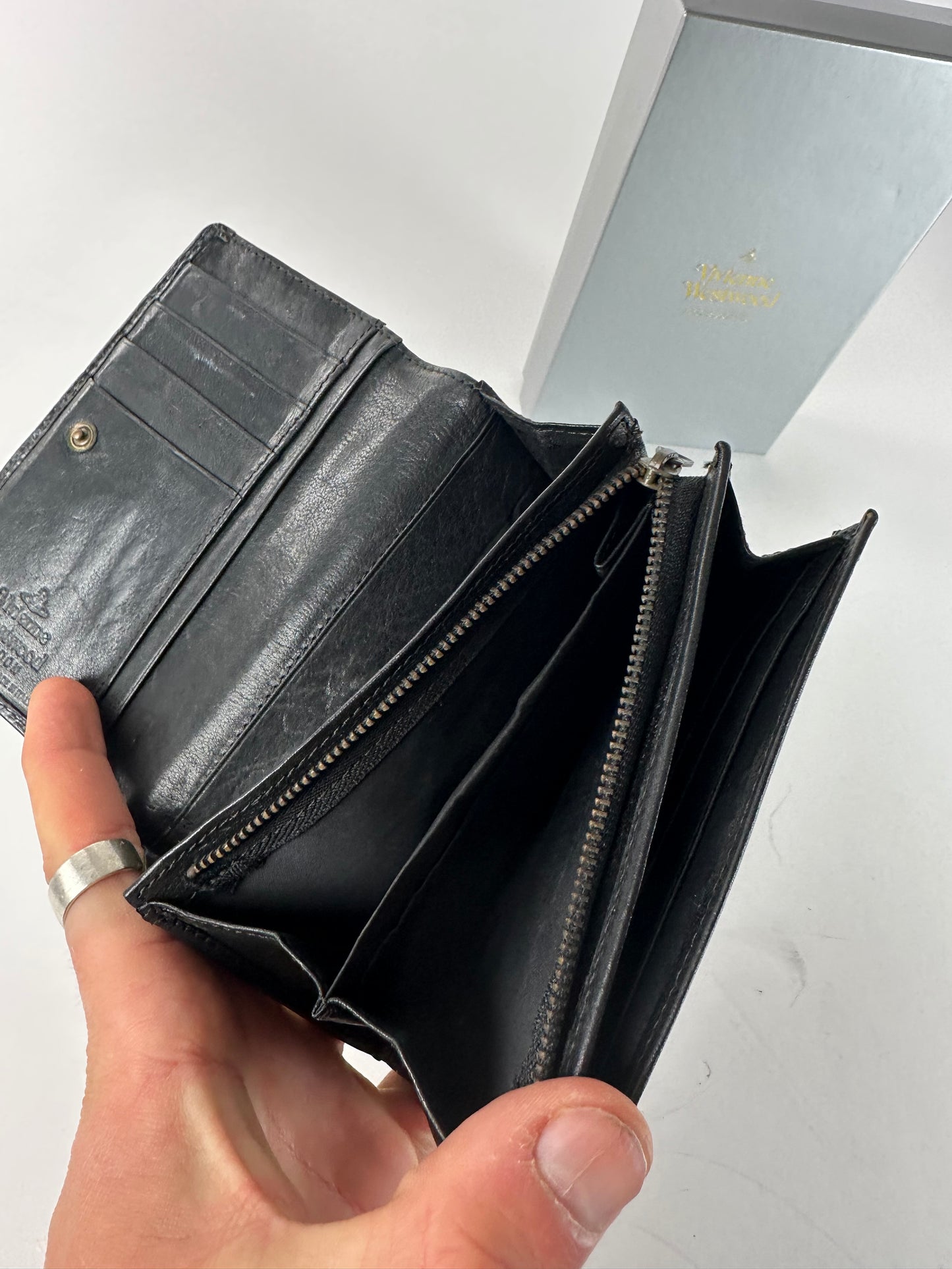 Vintage Vivienne Westwood Snake Emblossed Leather Wallet Black