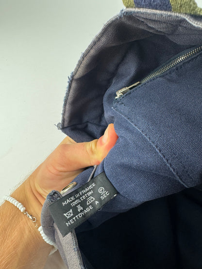 Vintage Hermes Cotton Tote Bag Navy
