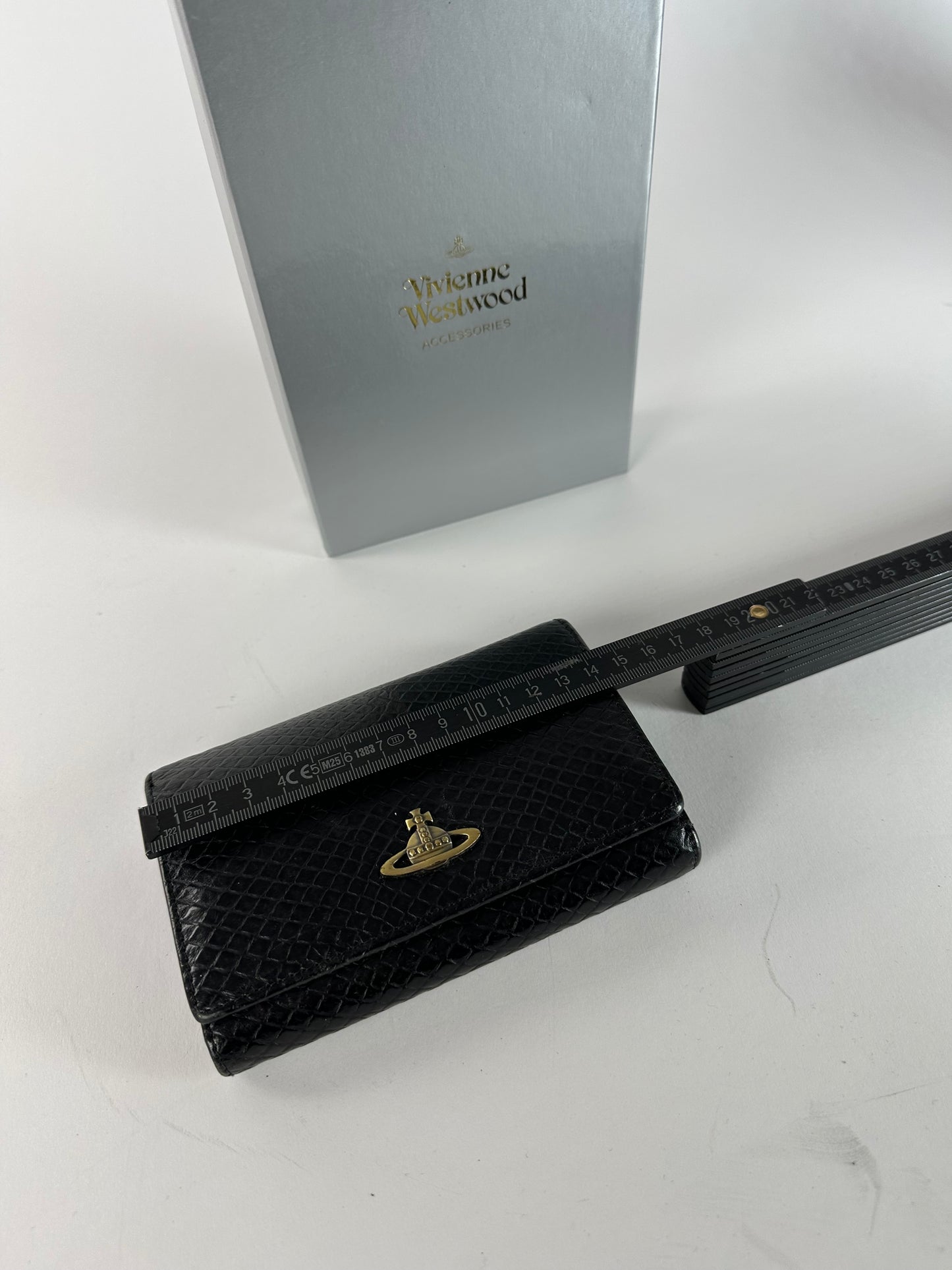 Vintage Vivienne Westwood Snake Emblossed Leather Wallet Black