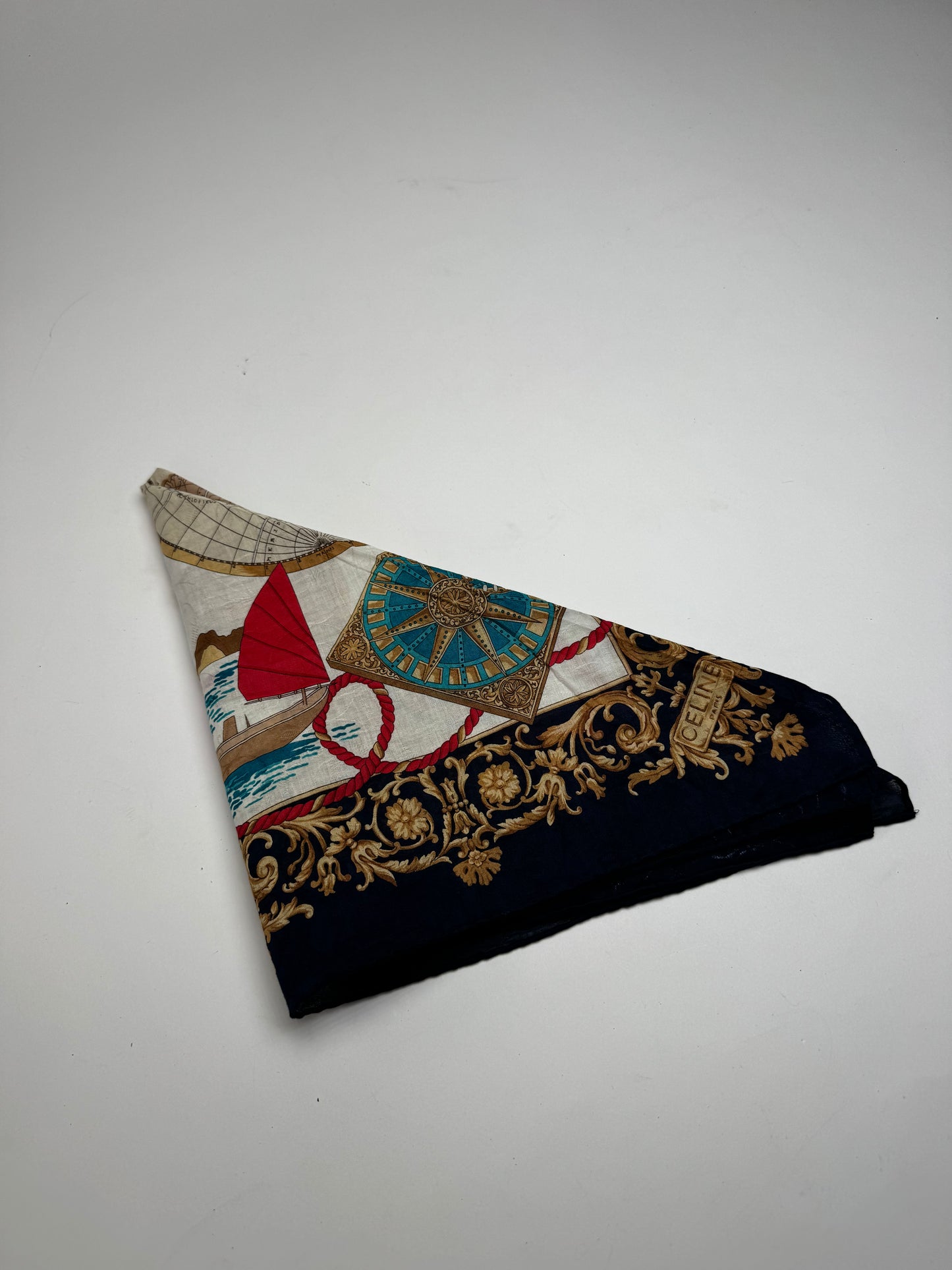 Vintage Celine Paris Natutic Scarf