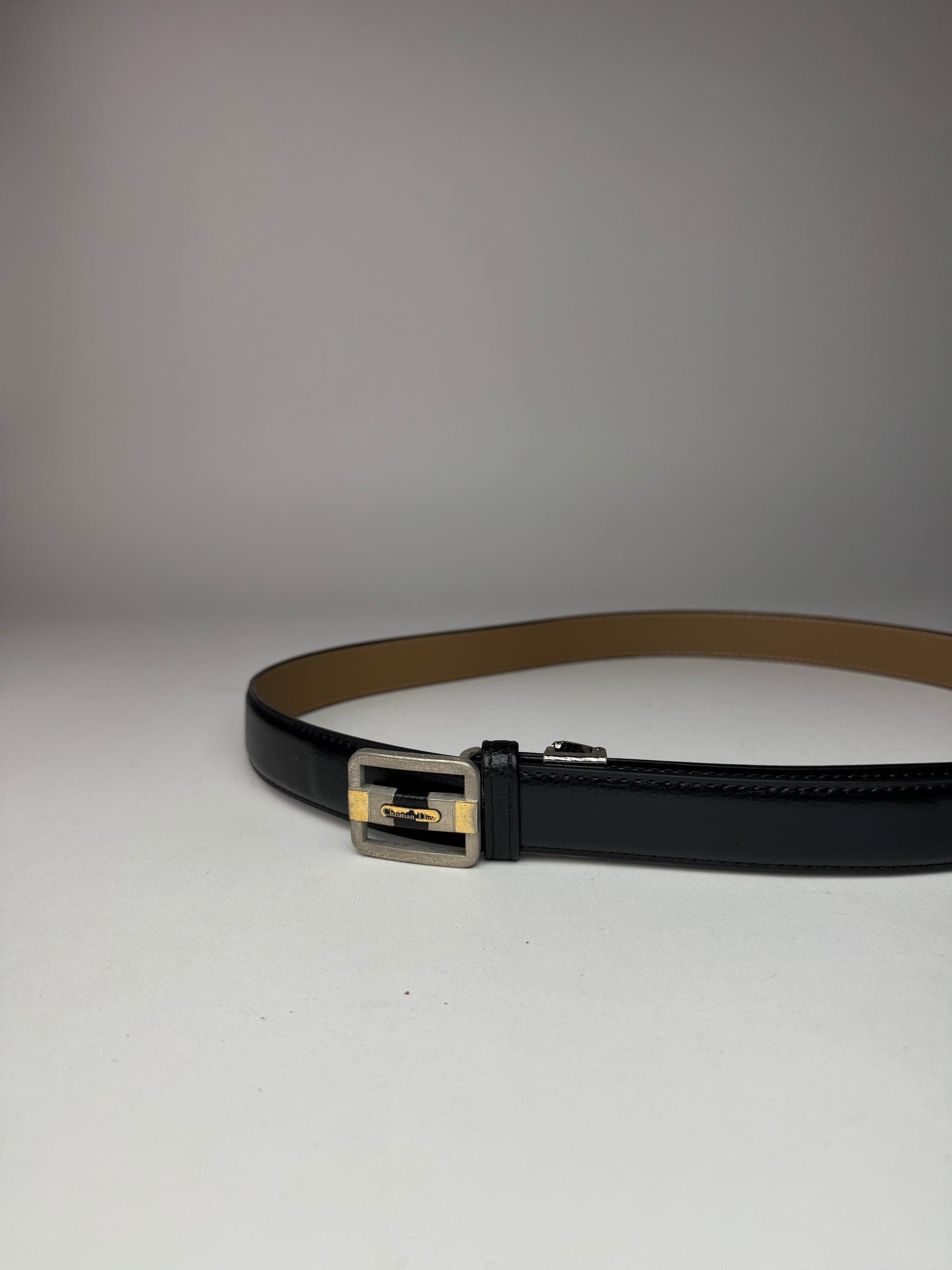 Vintage Dior leather belt black