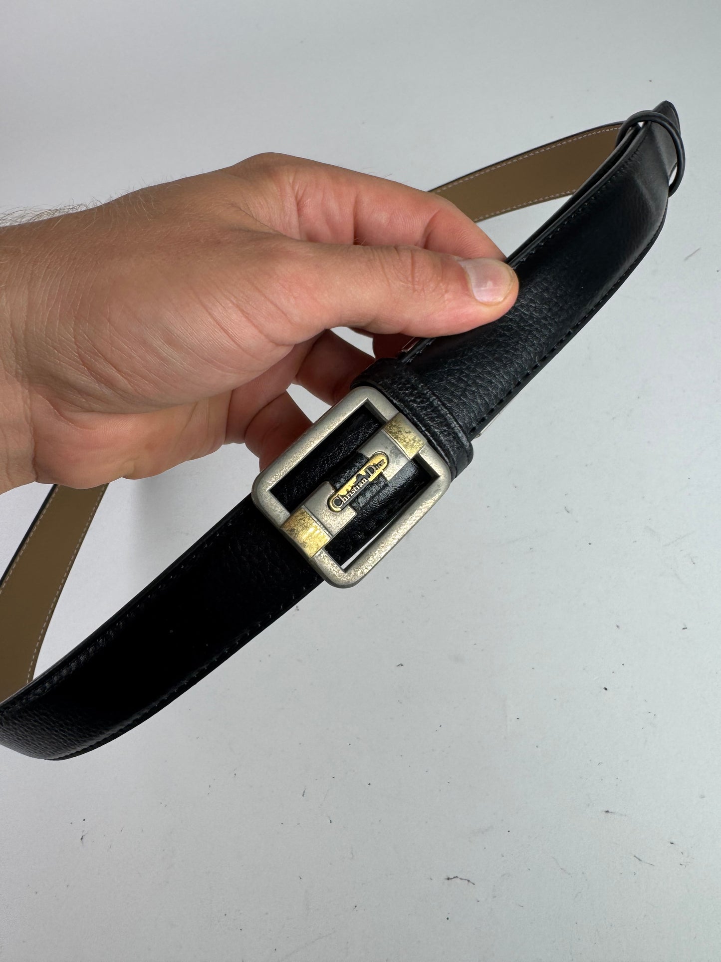 Vintage Dior leather belt black