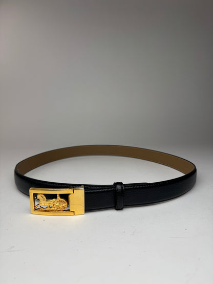 Vintage Celine Paris Leather belt black