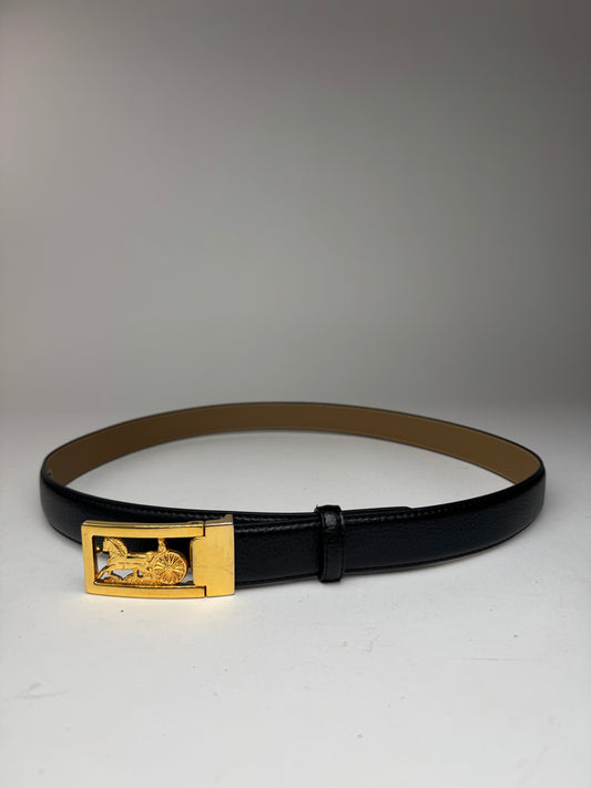 Vintage Celine Paris Leather belt black