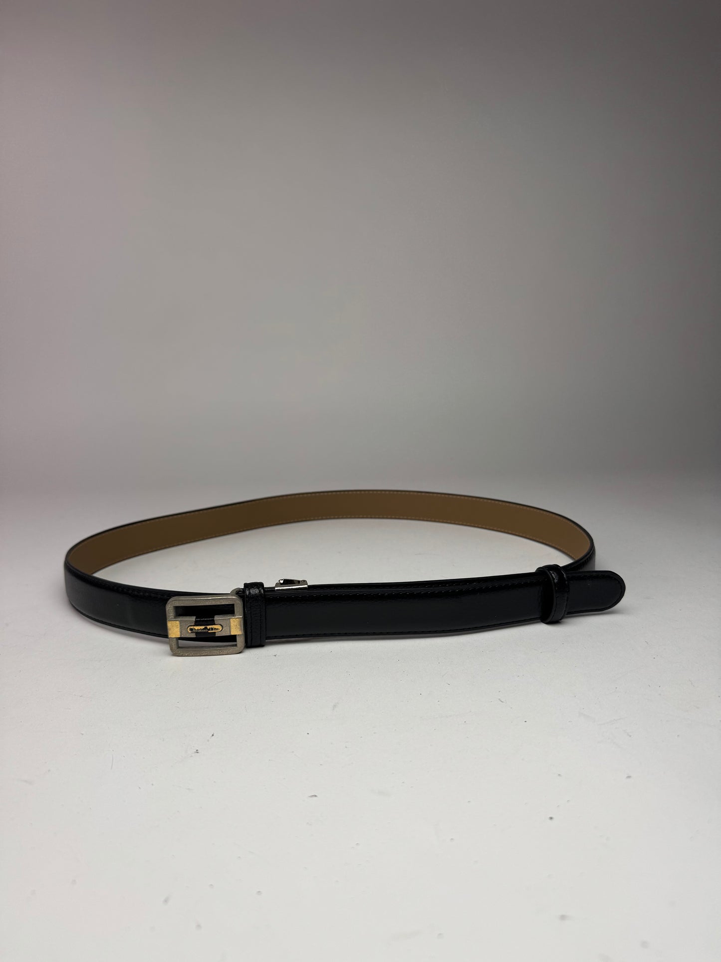 Vintage Dior leather belt black