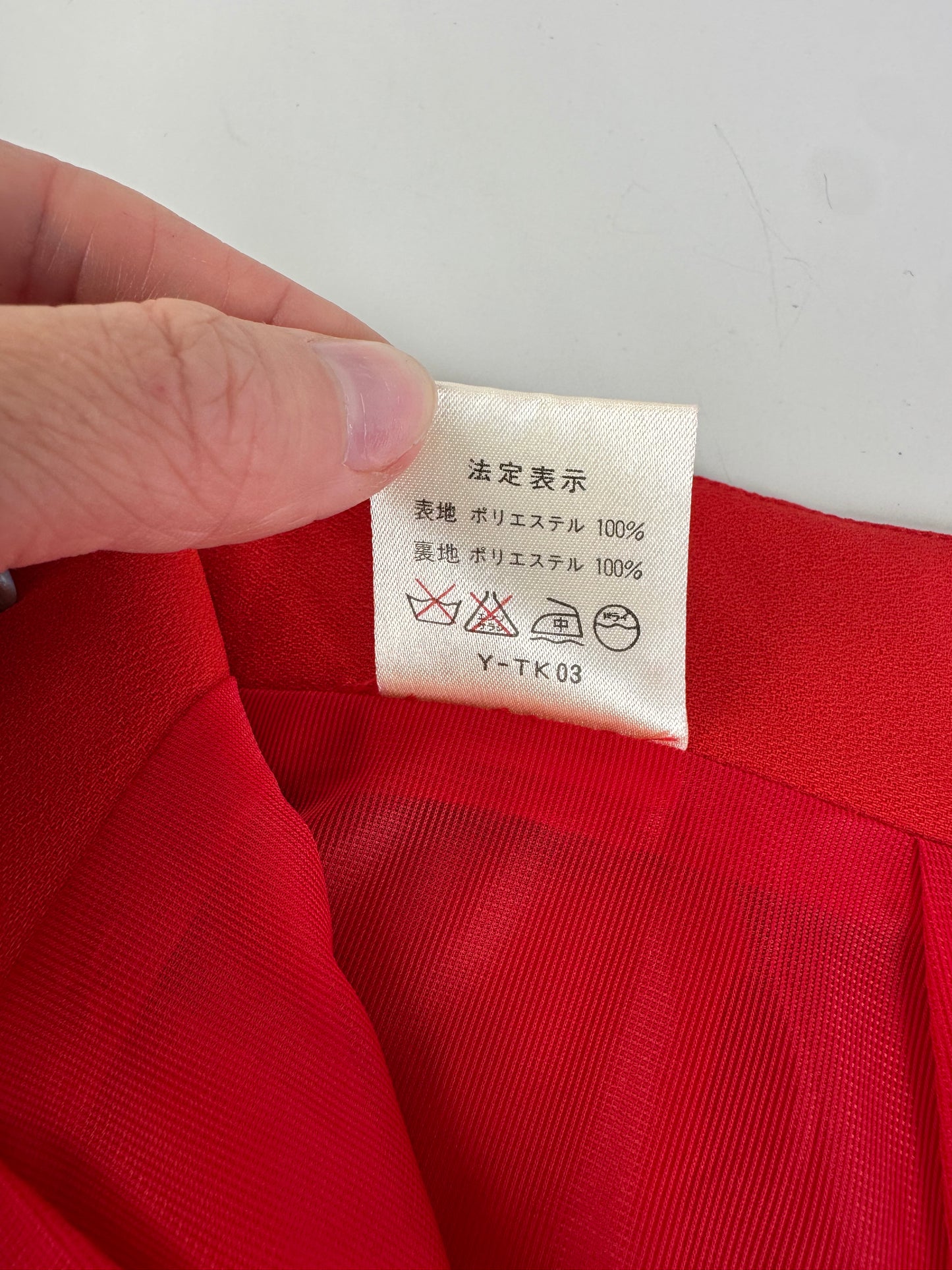 Vintage Dior Red Pleated Skirt Polyester L