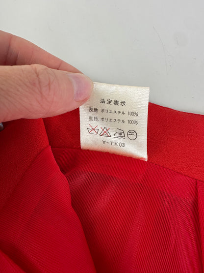 Vintage Dior Red Pleated Skirt Polyester L