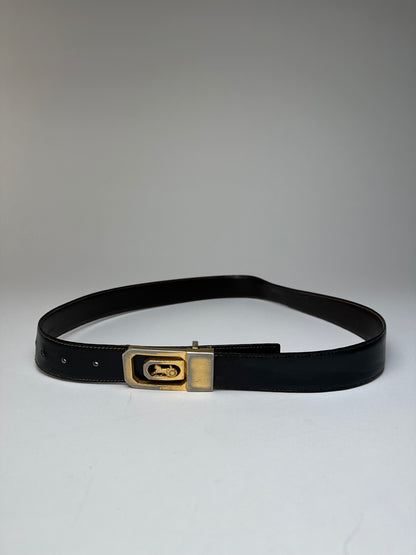 Vintage Celine Paris Leather Belt Black / Brown