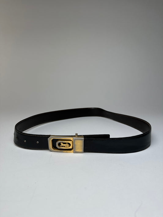 Vintage Celine Paris Leather Belt Black / Brown