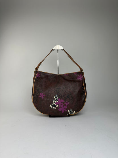 Vintage Etro Canvas Hobo Bag Brown