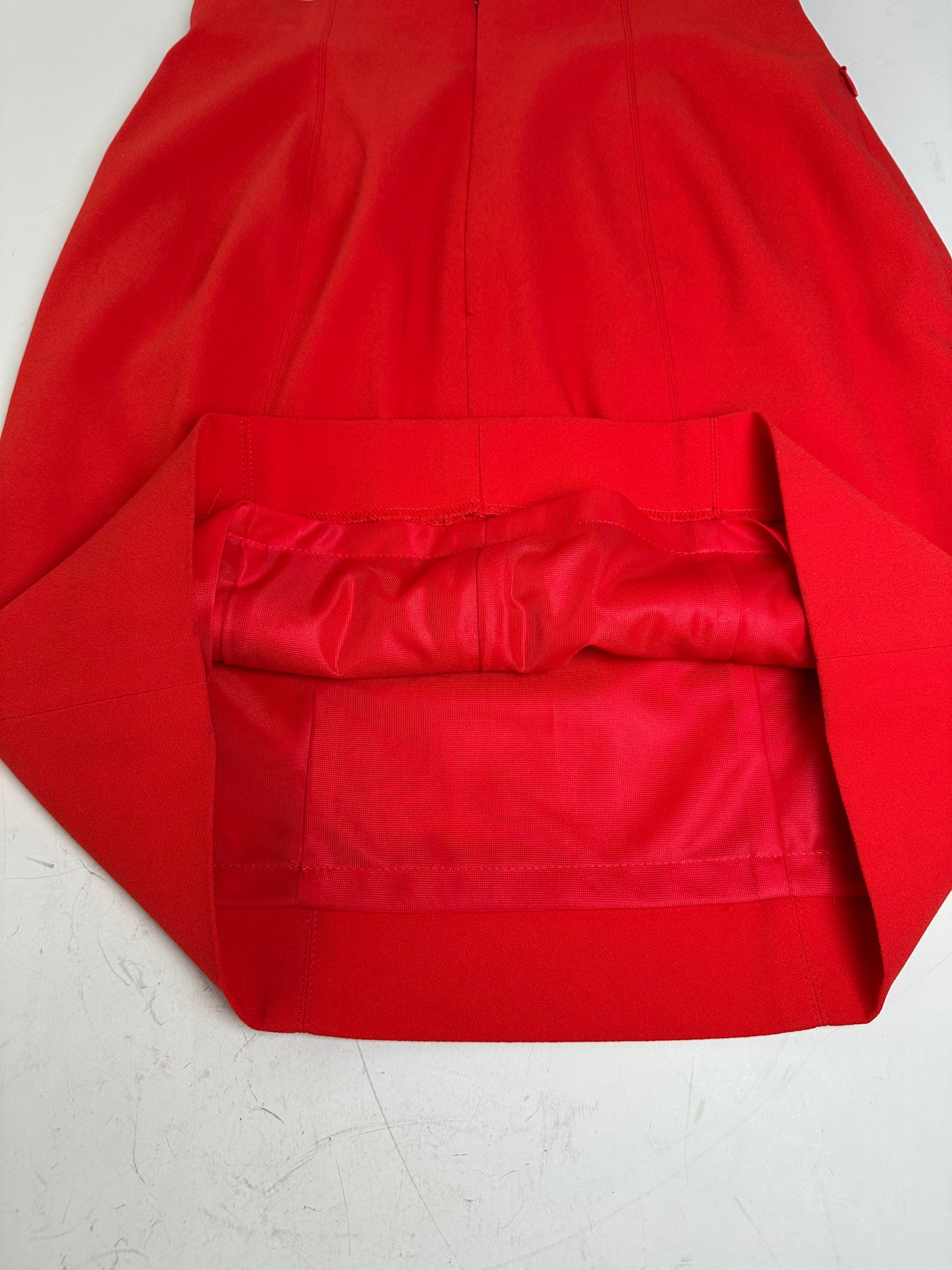Vintage Dior Red Pleated Skirt Polyester L