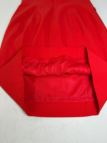 Vintage Dior Red Pleated Skirt Polyester L