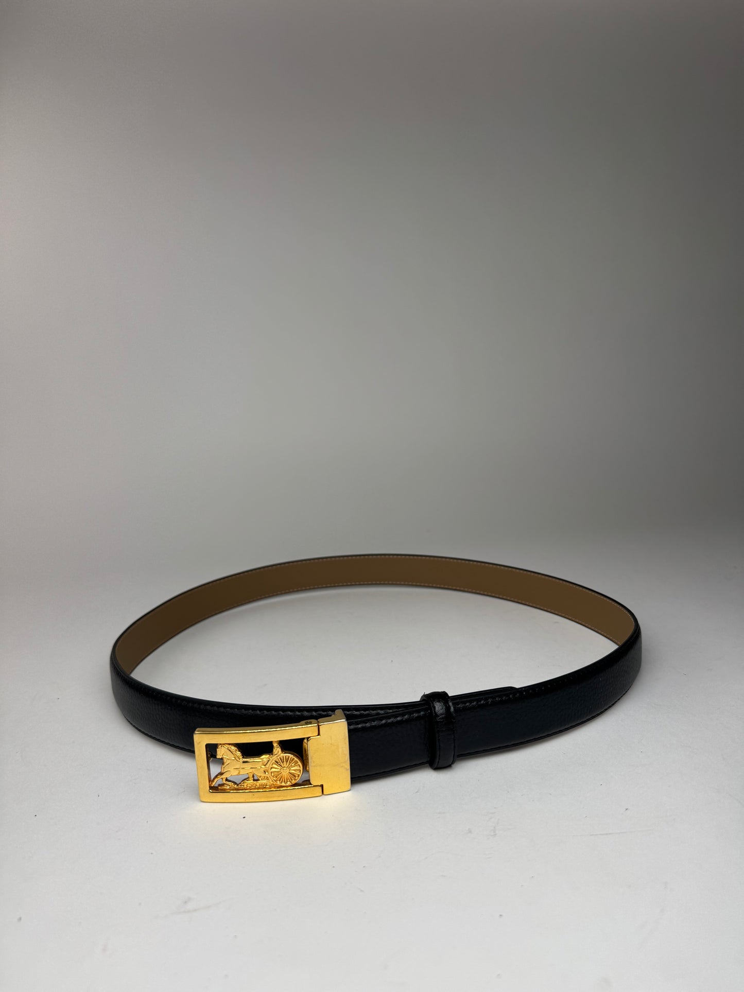 Vintage Celine Paris Leather belt black