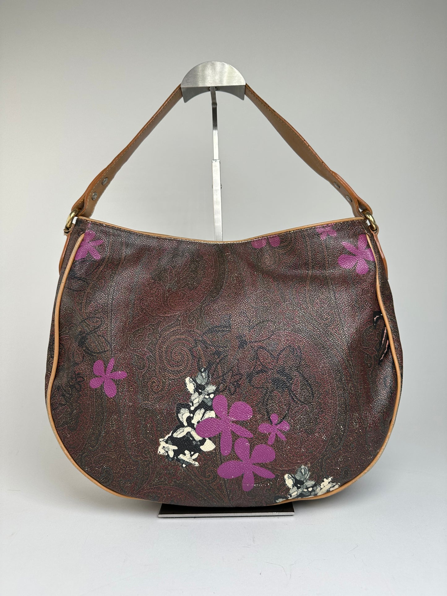Vintage Etro Canvas Hobo Bag Brown