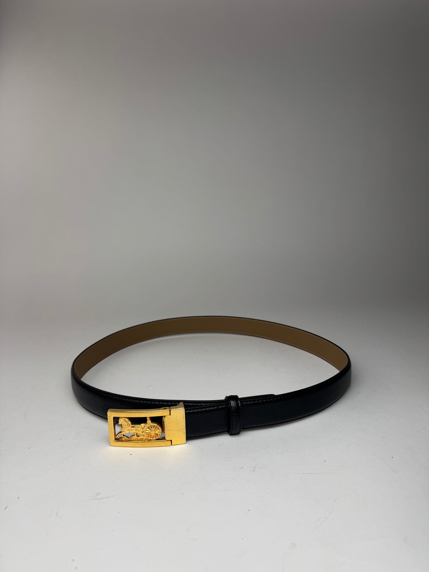 Vintage Celine Paris Leather belt black