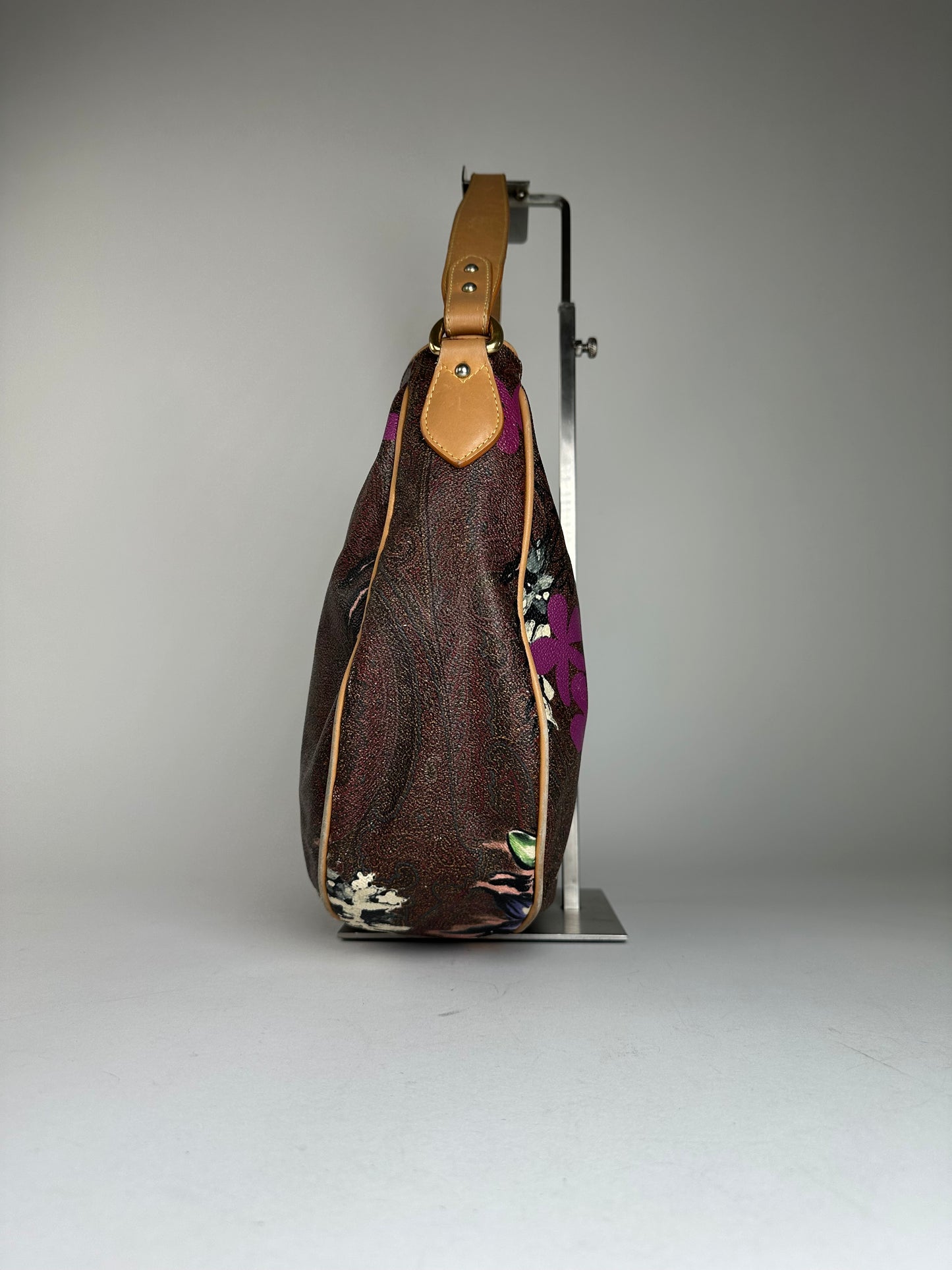 Vintage Etro Canvas Hobo Bag Brown