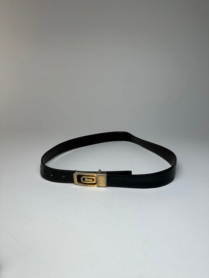 Vintage Celine Paris Leather Belt Black / Brown